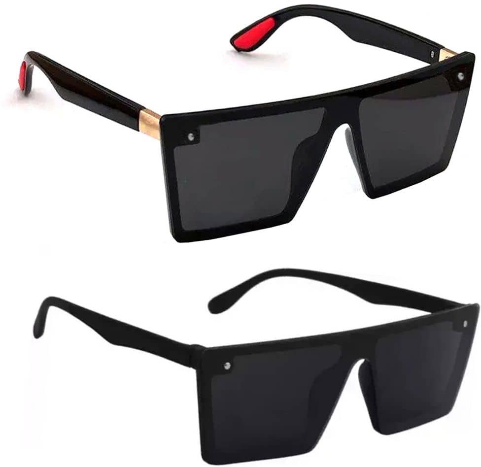 Elligator Black Square Sunglasses ( Pack of 2 ) - Sunglasses | Buy online on ZillyBuy