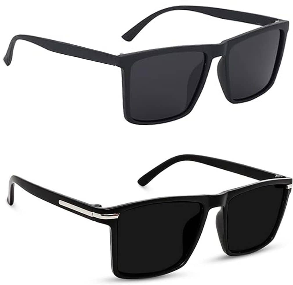 Elligator Black Square Sunglasses ( Pack of 2 ) - Sunglasses | Buy online on ZillyBuy