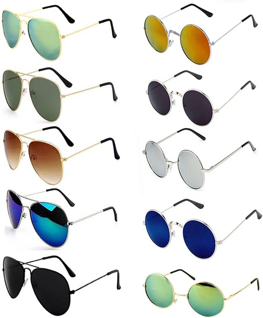 Elligator Gold Round Sunglasses ( Pack of 10 ) - Sunglasses | Buy online on ZillyBuy