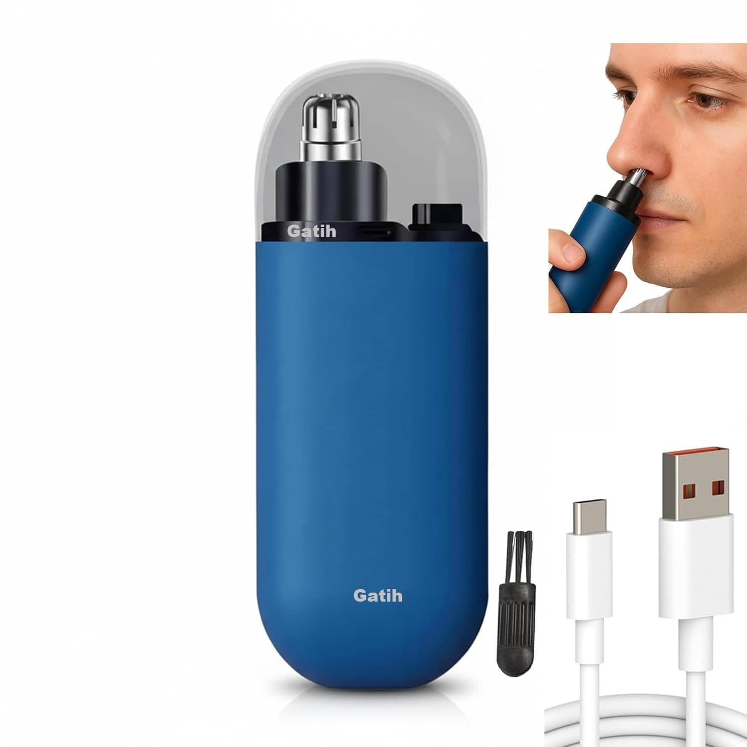 Gatih Nose Hair Trimmer Multicolor Cordless Nose Trimmer With 120 minutes Runtime