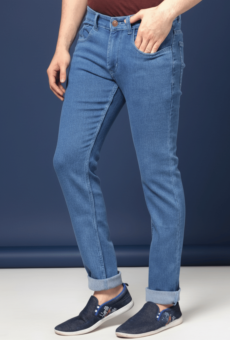 Sindon Slim Fit Solid Men's Jeans - Light Blue ( Pack of 1 ) - Jeans | Buy online on ZillyBuy