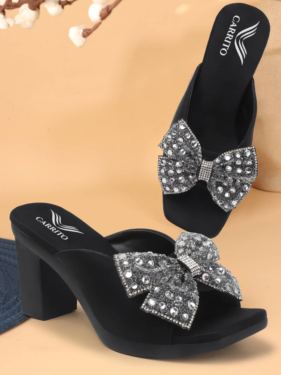 Carrito Black Women's Sandal Heels - Heels | Buy online on ZillyBuy