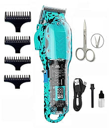 Geemy LED With Transparent Blue Cordless Multigrooming Kit With 120 minutes Runtime