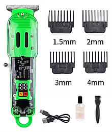 Geemy LED With Transparent Green Cordless Beard Trimmer With 120 minutes Runtime