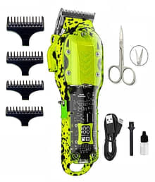 Geemy LED With Transparent Multicolor Cordless Beard Trimmer With 120 minutes Runtime