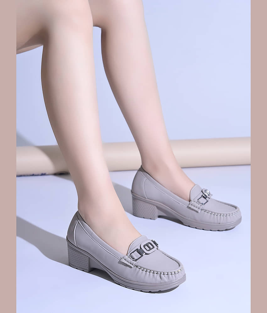 Shoetopia Light Grey Women's Loafers - Casual Shoes | Buy online on ZillyBuy