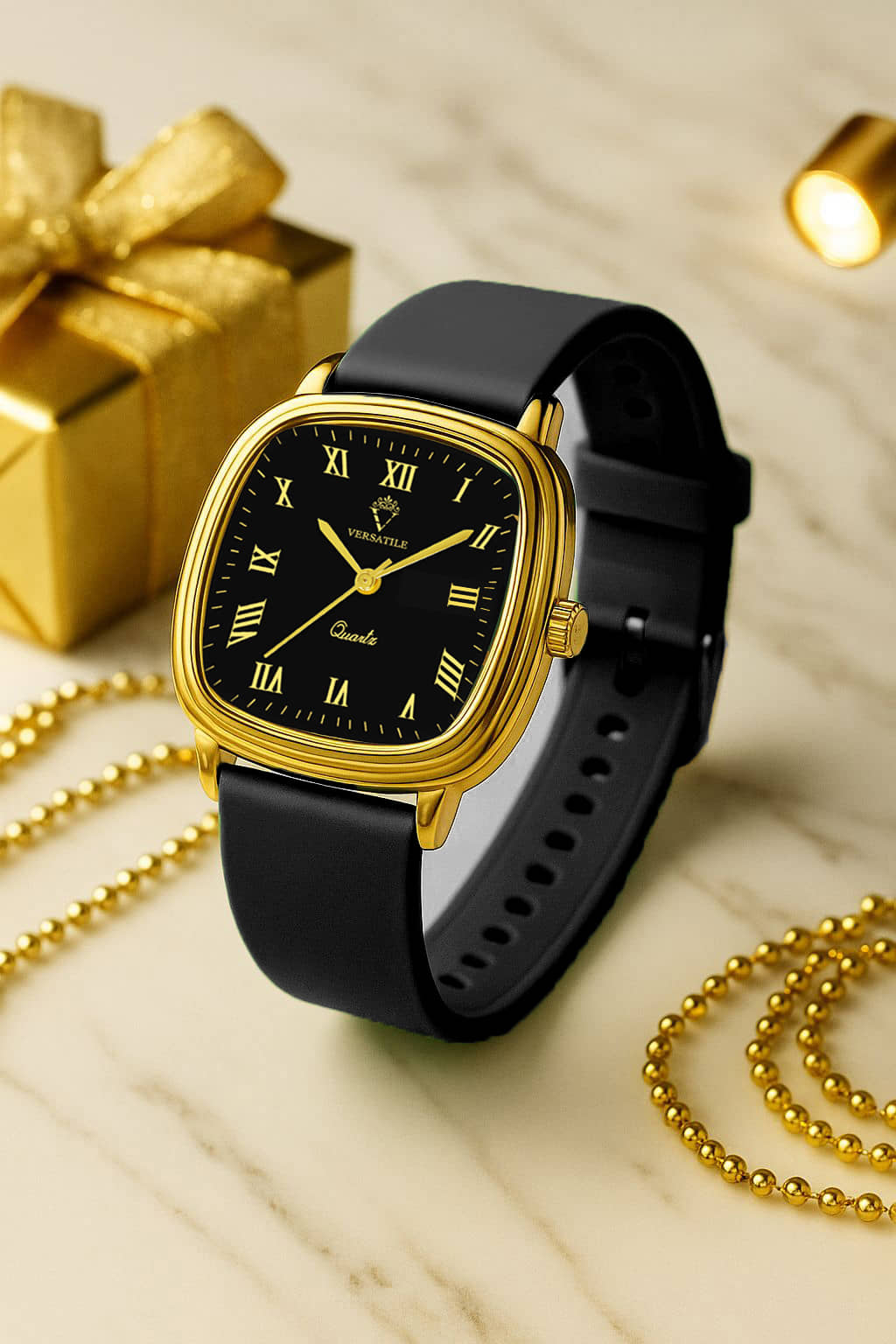 Versatile Black Silicon Analog Men's Watch