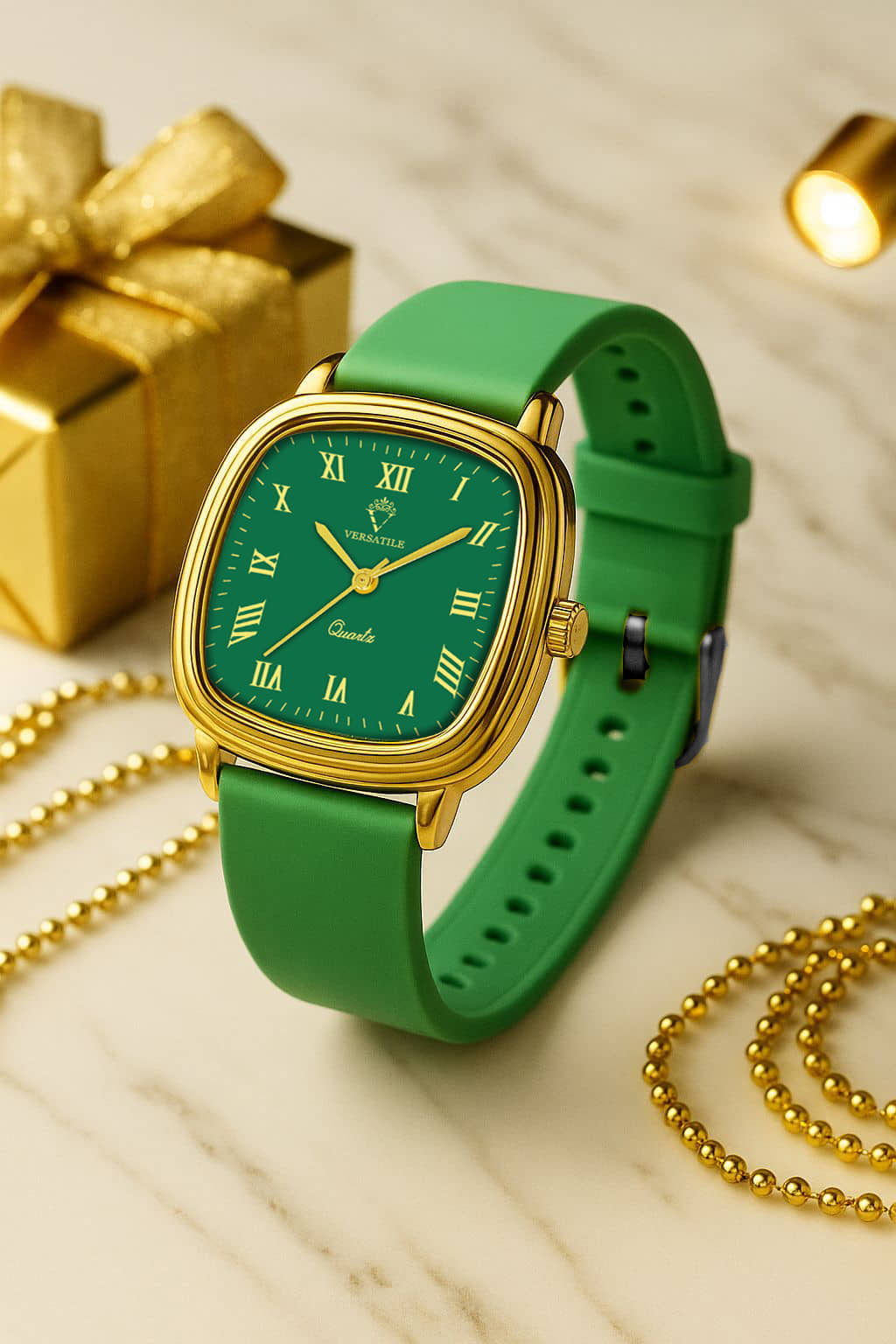 Versatile Green Silicon Analog Men's Watch