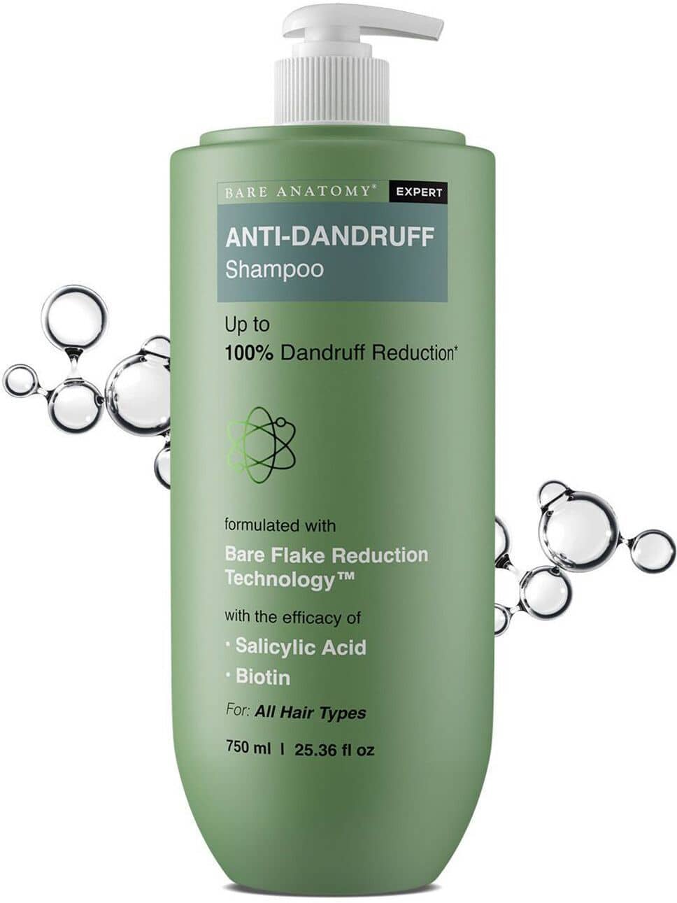 Bare Anatomy Anti-Dandruff Shampoo with Salicylic Acid & Biotin, 750 ml