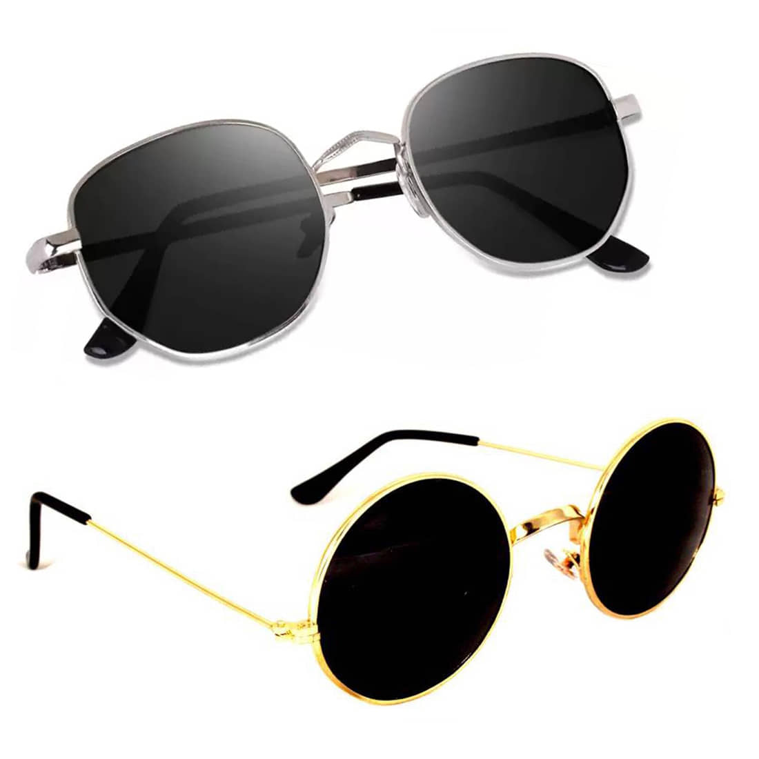 Elligator Silver Panto Sunglasses ( Pack of 2 ) - Sunglasses | Buy online on ZillyBuy