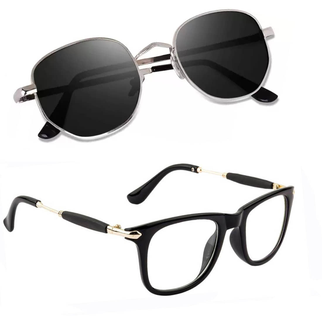 Elligator Silver Panto Sunglasses ( Pack of 2 ) - Sunglasses | Buy online on ZillyBuy