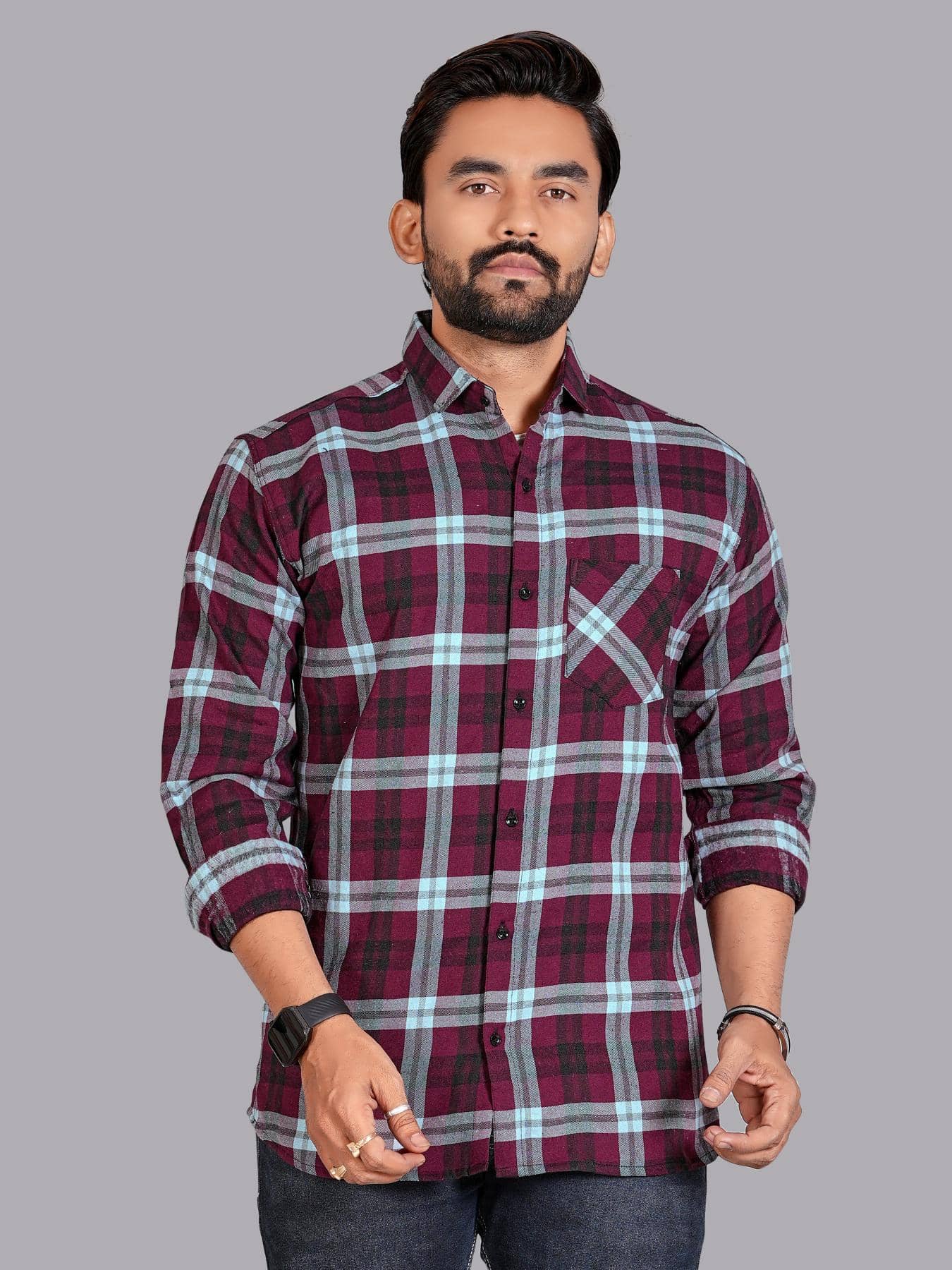 ADWYN PETER 100% Cotton Regular Fit Checks Full Sleeves Men's Casual Shirt - Multicolor 1 ( Pack of 1 )