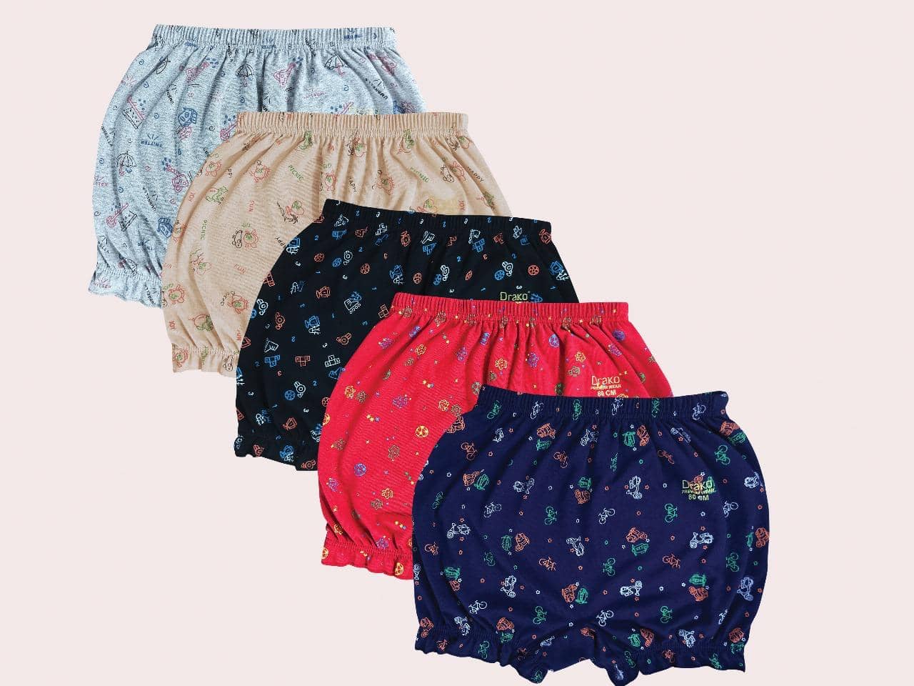 Drako Pack of 5 Cotton Blend Briefs For Women ( Multicolor )