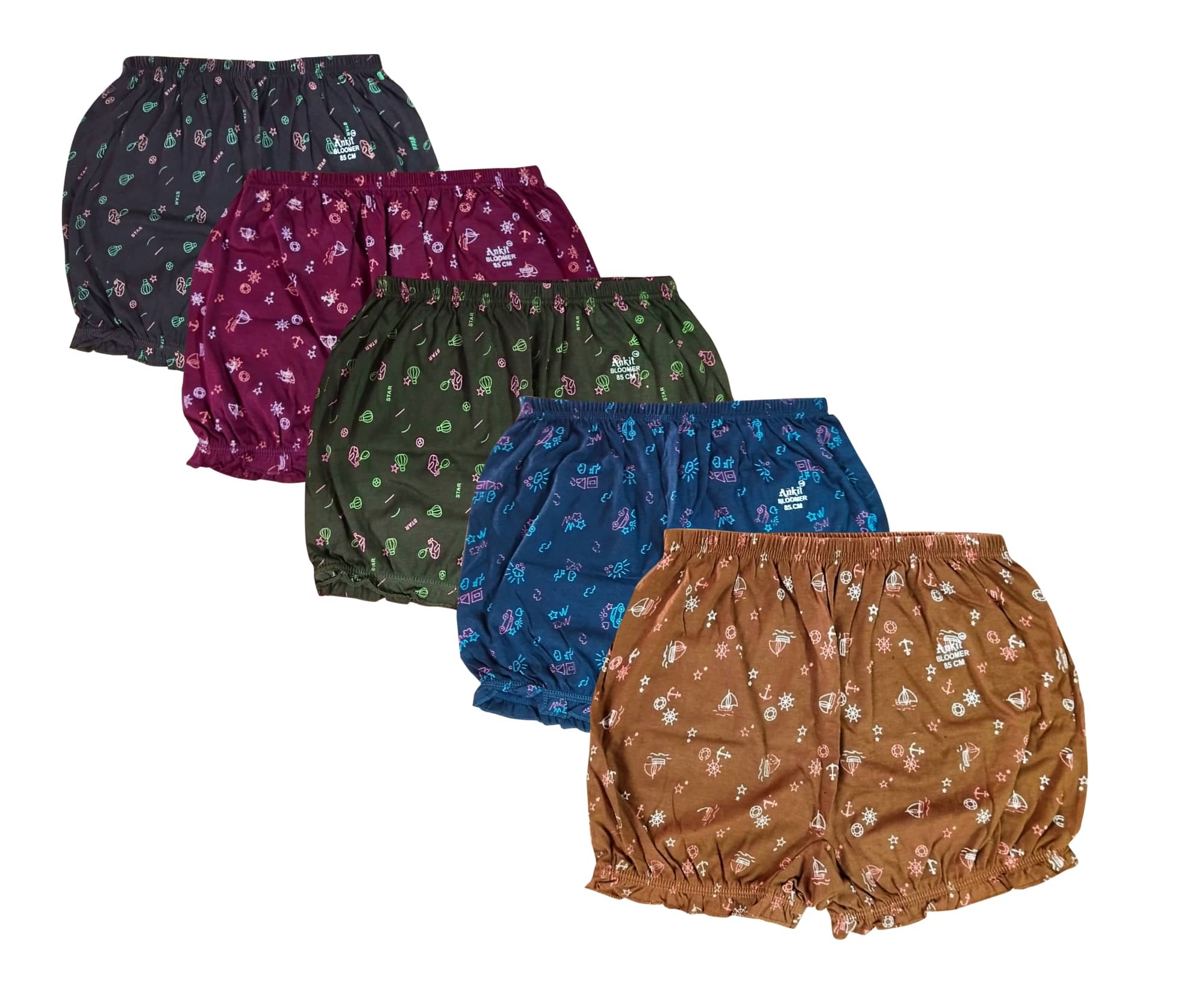 Drako Pack of 5 Cotton Briefs For Women ( Multicolor )