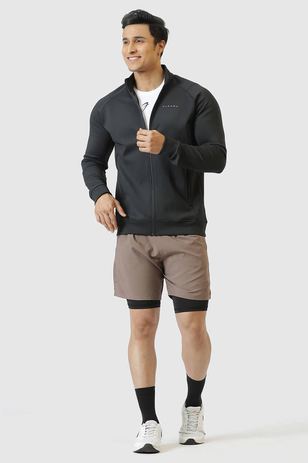 Fuaark Charcoal Polyester Men's Gym Jacket ( Pack of 1 )