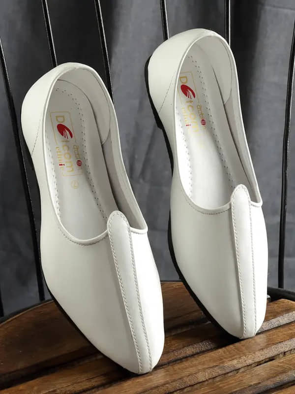 Action White Men's Jutti - Ethnic Shoes | Buy online on ZillyBuy
