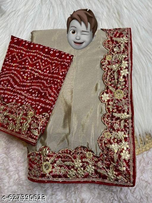 Shivadit ethnic Chiffon Solid Regular Saree With Unstitched Blouse Piece ( Cream ) - Sarees | Buy online on ZillyBuy
