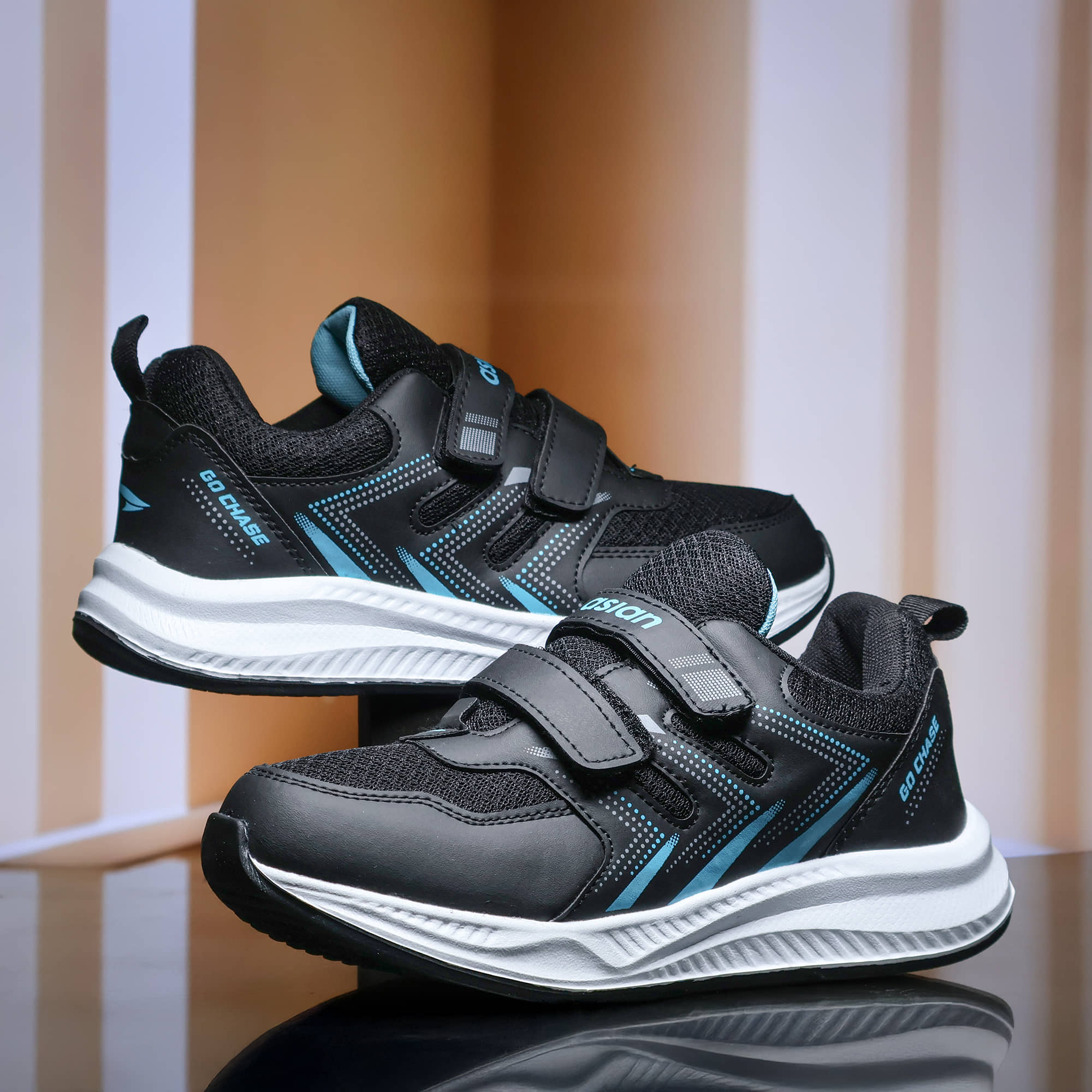 ASIAN ADVENTURE-04 D WELCRO Black Boy's Running Shoes - Sports Shoes | Buy online on ZillyBuy