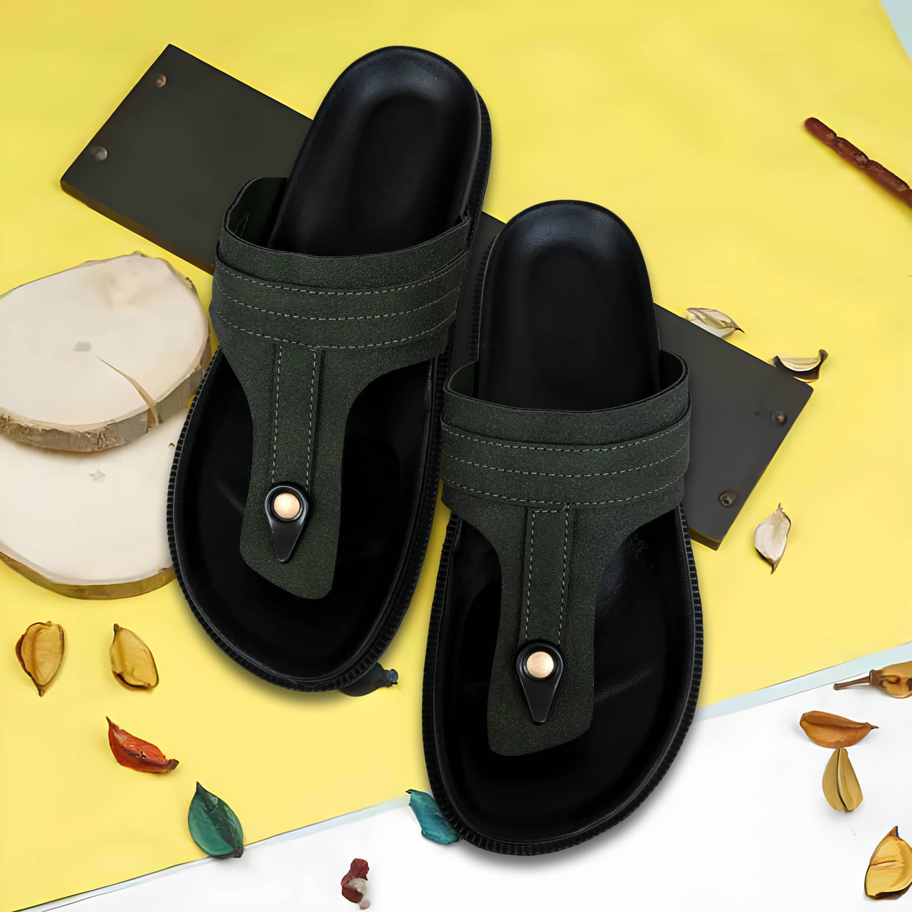 Chappal Wala Green Men's Thong Flip Flop