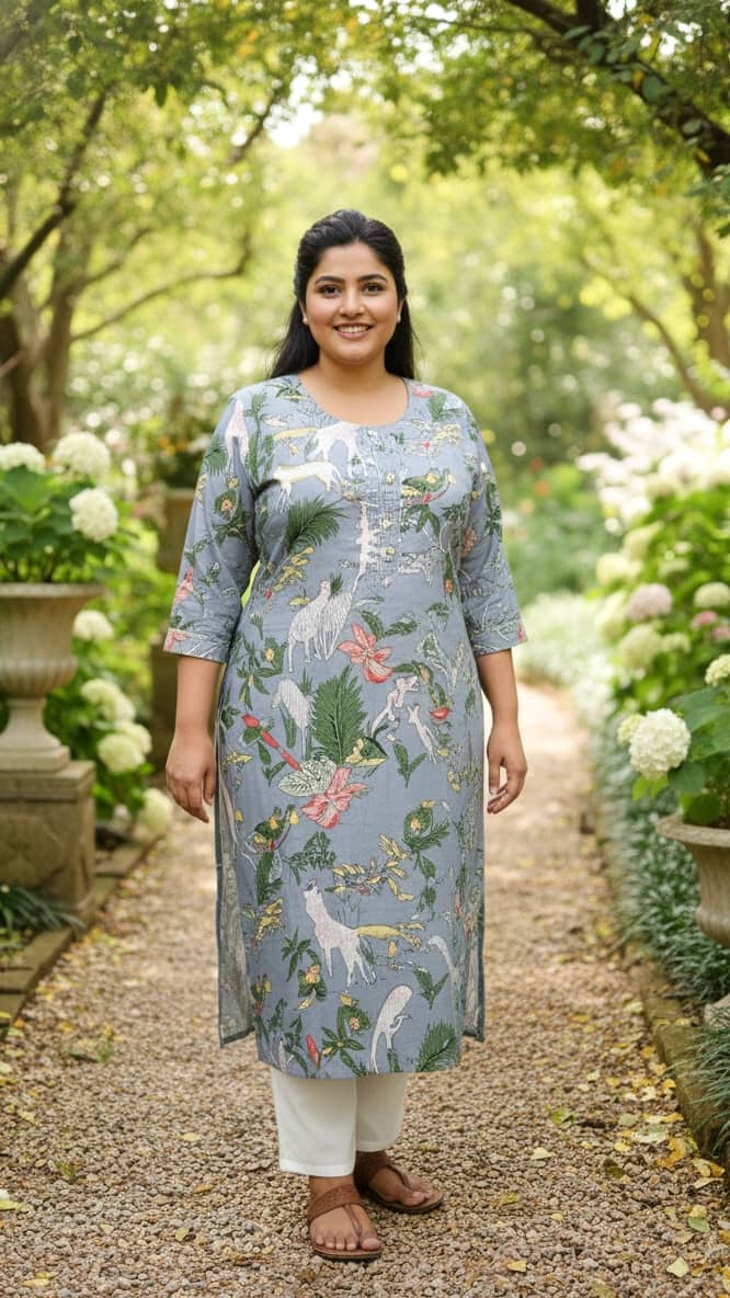Flavia Creation Women Cotton Printed Straight Kurti ( Multicolor ) - Kurtis, Tunics | Buy online on ZillyBuy
