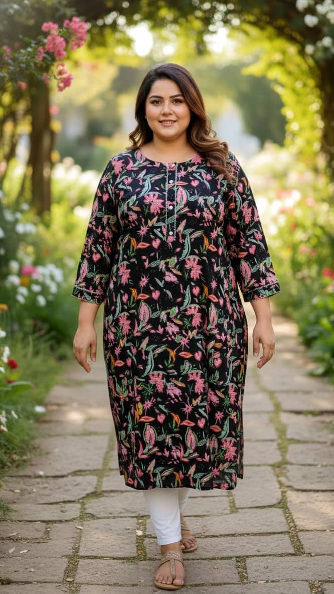 Flavia Creation Women Cotton Printed Straight Kurti ( Multicolor ) - Kurtis, Tunics | Buy online on ZillyBuy