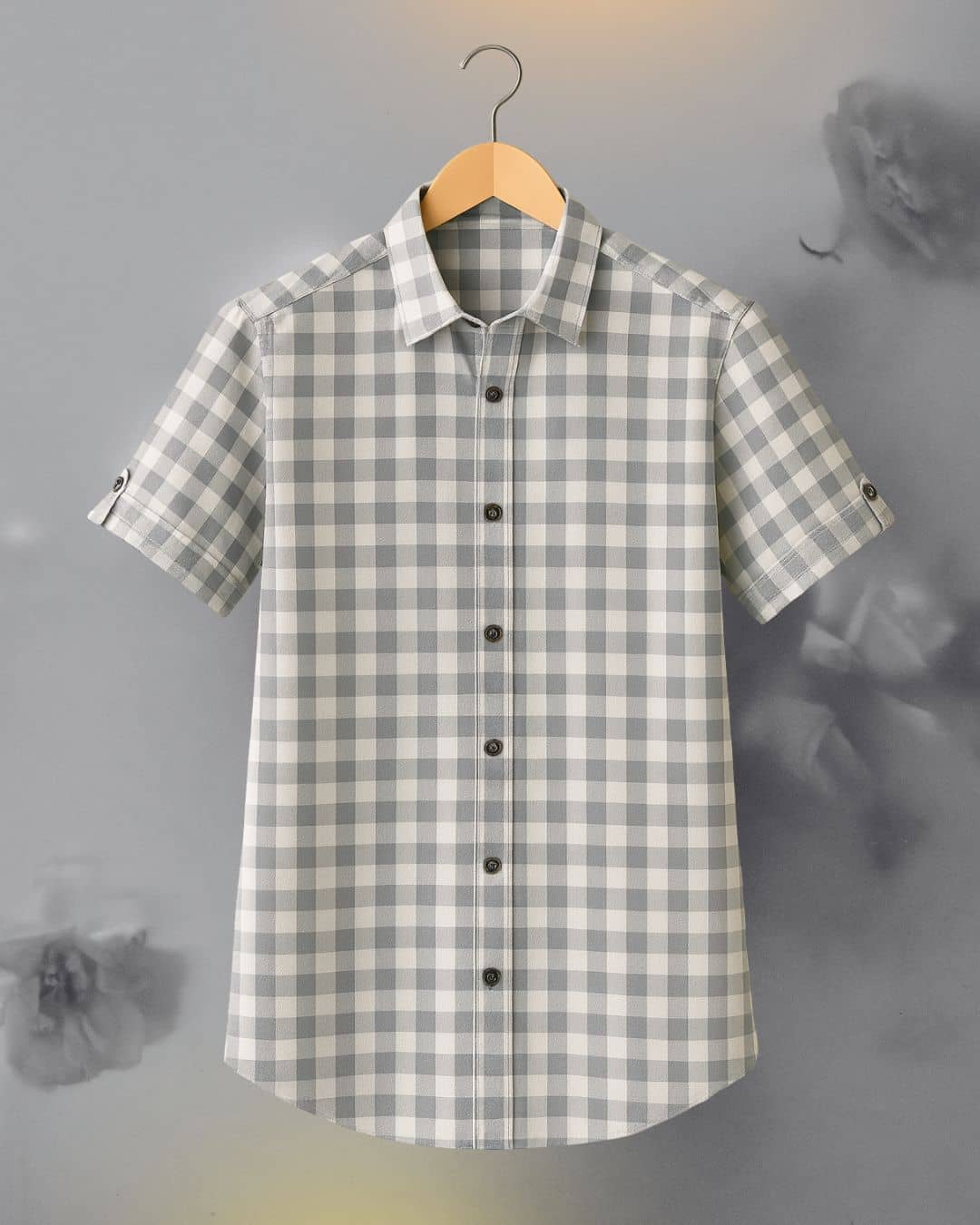 IQIVLI Cotton Blend Regular Fit Checks Half Sleeves Men's Casual Shirt - Grey ( Pack of 1 )