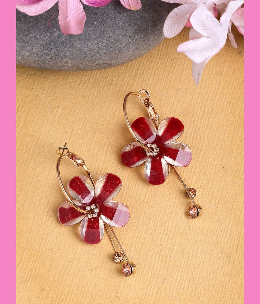 Scintillare by Sukkhi Red Danglers Earrings ( Pack of 1 ) - Earrings | Buy online on ZillyBuy