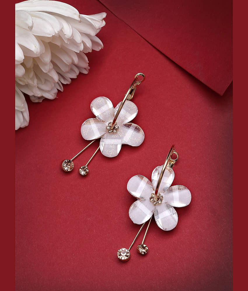 Scintillare by Sukkhi White Danglers Earrings ( Pack of 1 ) - Earrings | Buy online on ZillyBuy