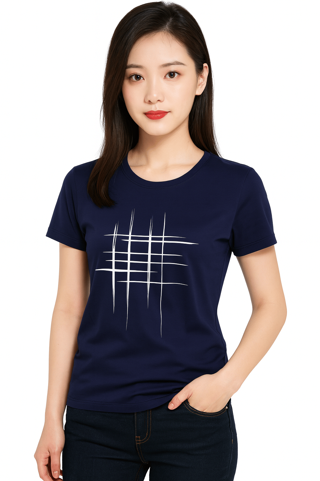attitude start of fashion Women Cotton Printed Regular Fit Round Neck T-Shirt ( Blue )