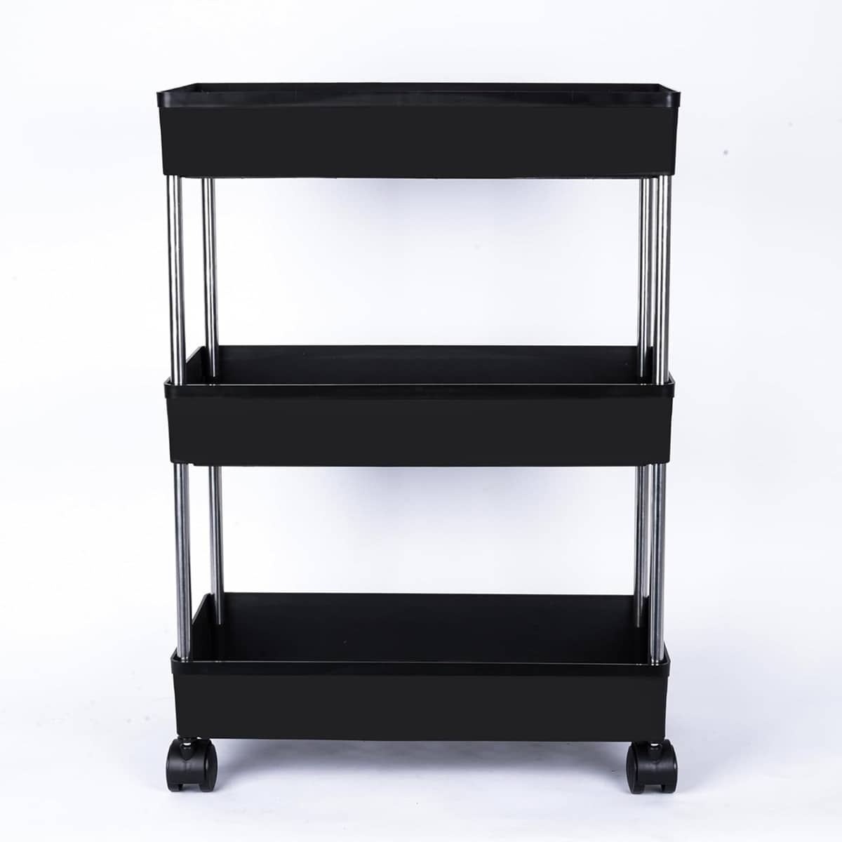 3 Layer Multi Purpose Plastic Trolly With Dish Rack For Fruit & Vegetable Storage Basket For Kitchen/Bedroom/Food/Toy/Snack Storage Basket