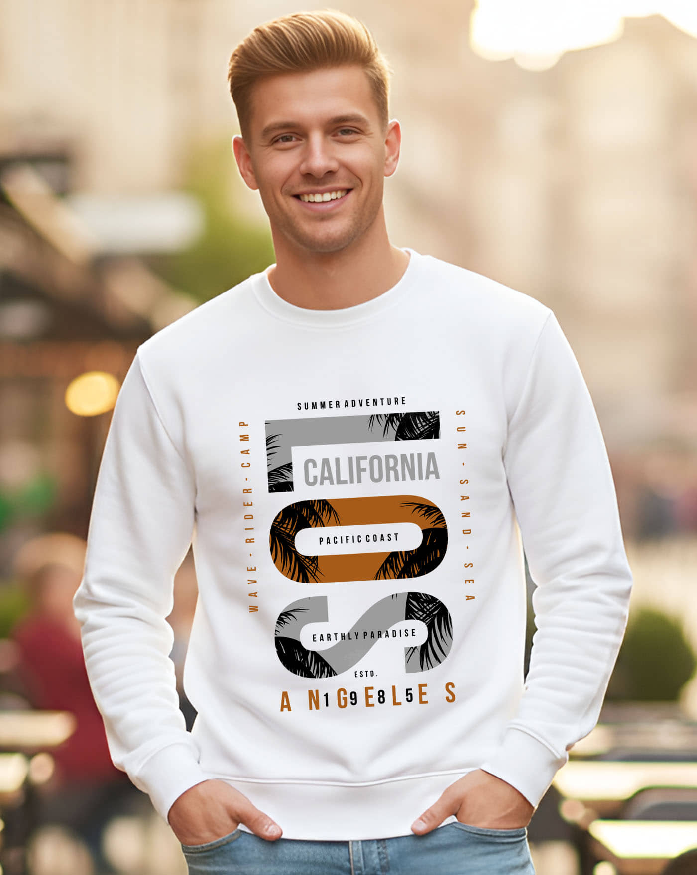 AUSK Fleece Round Neck Men's Sweatshirt - White ( Pack of 1 )