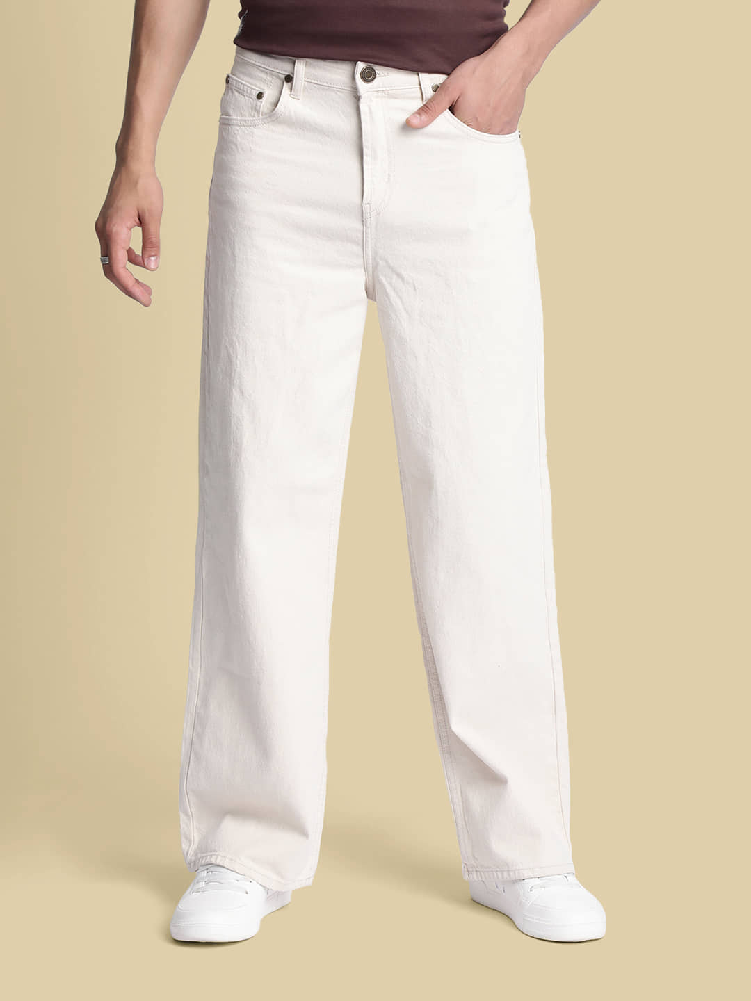 Bene Kleed Clean Look Men's Jeans - Beige ( Pack of 1 ) - Jeans | Buy online on ZillyBuy