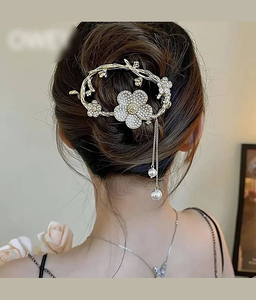 Blubby Gold Hair Clip ( Pack of 1 ) - Jewellery Sets | Buy online on ZillyBuy