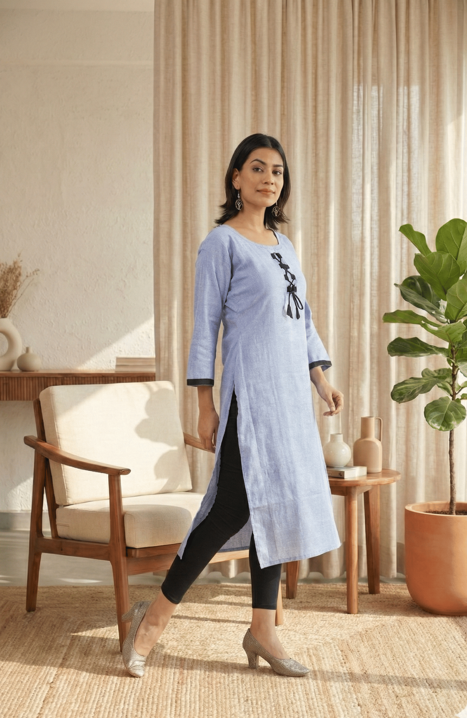 DESHBANDHU DBK - Blue Cotton Women's Straight Kurti ( Pack of 1 ) - Kurtis, Tunics | Buy online on ZillyBuy