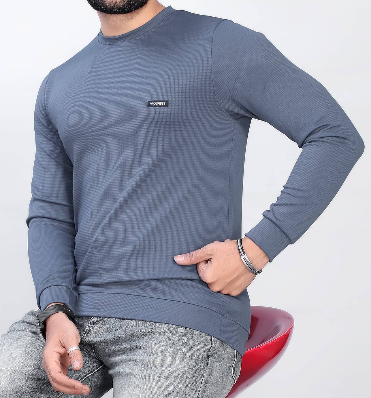 FABRIPPLE Men Polyester Regular Fit Solid T-Shirt ( Dark Grey )