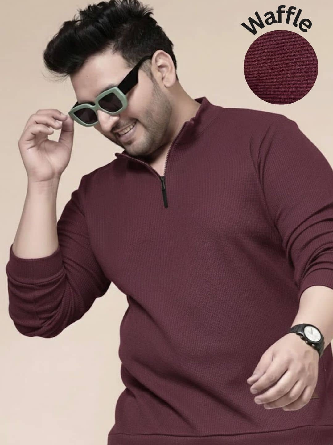 Rigo Men Polyester Slim Fit Solid T-Shirt ( Maroon )
