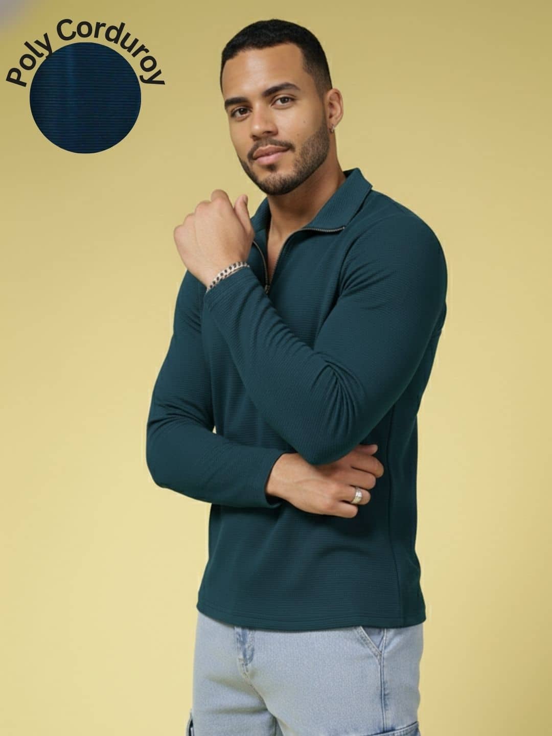 Rigo Men Polyester Slim Fit Solid T-Shirt ( Black )