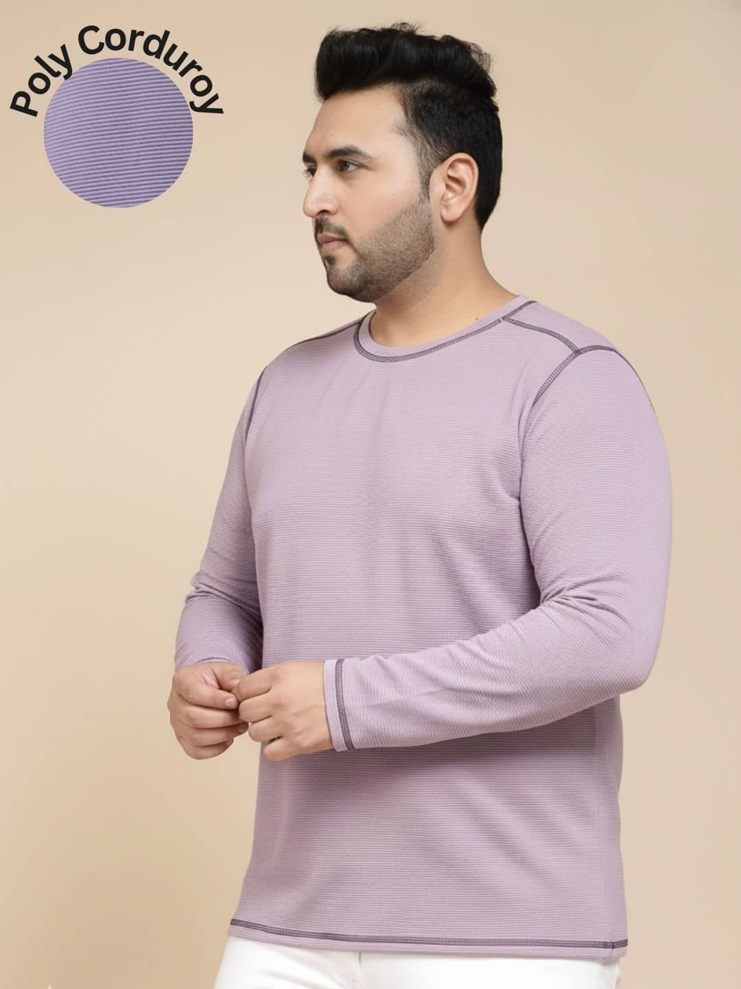 Rigo Men Polyester Slim Fit Solid T-Shirt ( Purple )