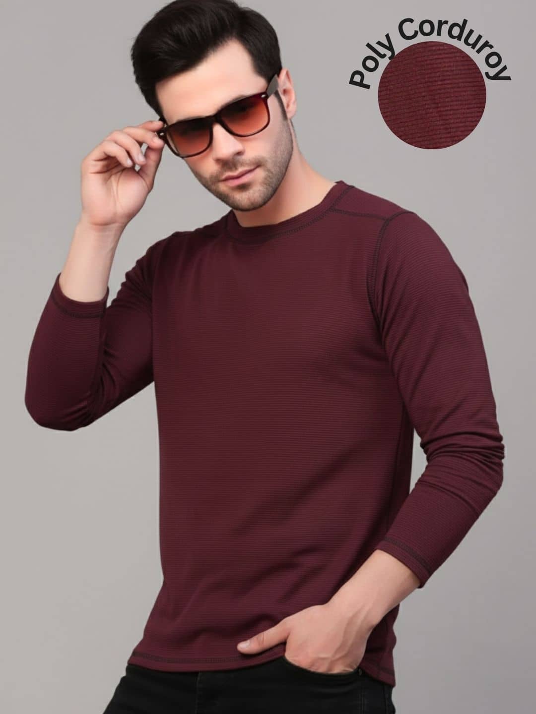 Rigo Men Polyester Slim Fit Solid T-Shirt ( Green )