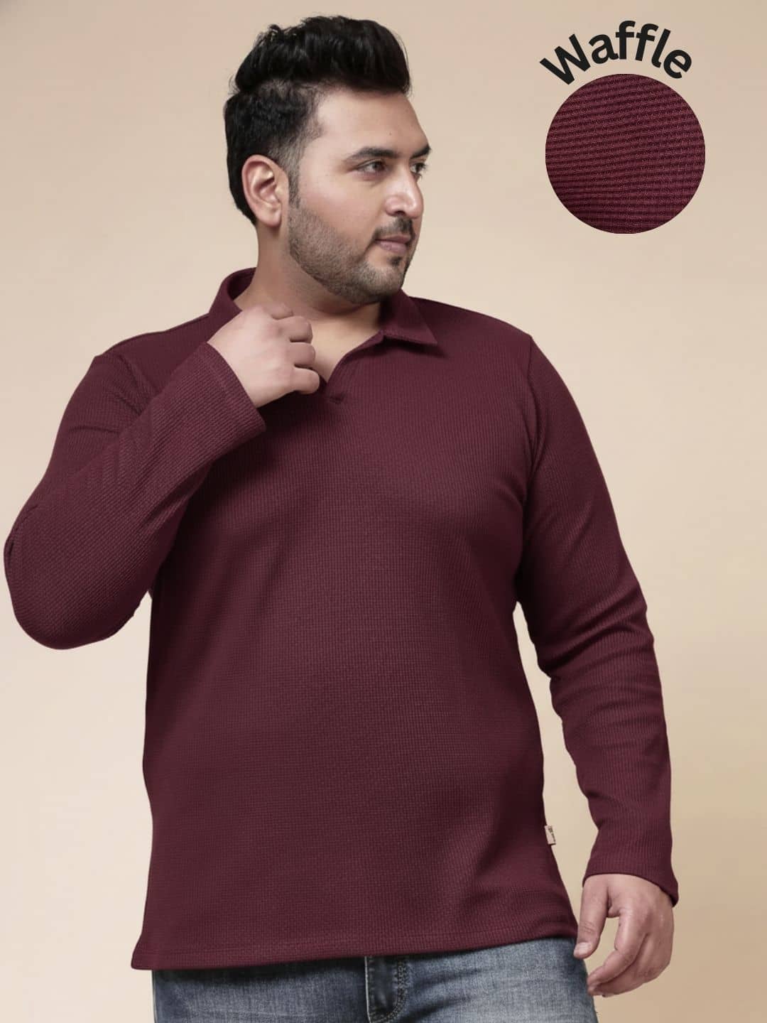 Rigo Men Polyester Slim Fit Self Design T-Shirt ( Navy Blue )