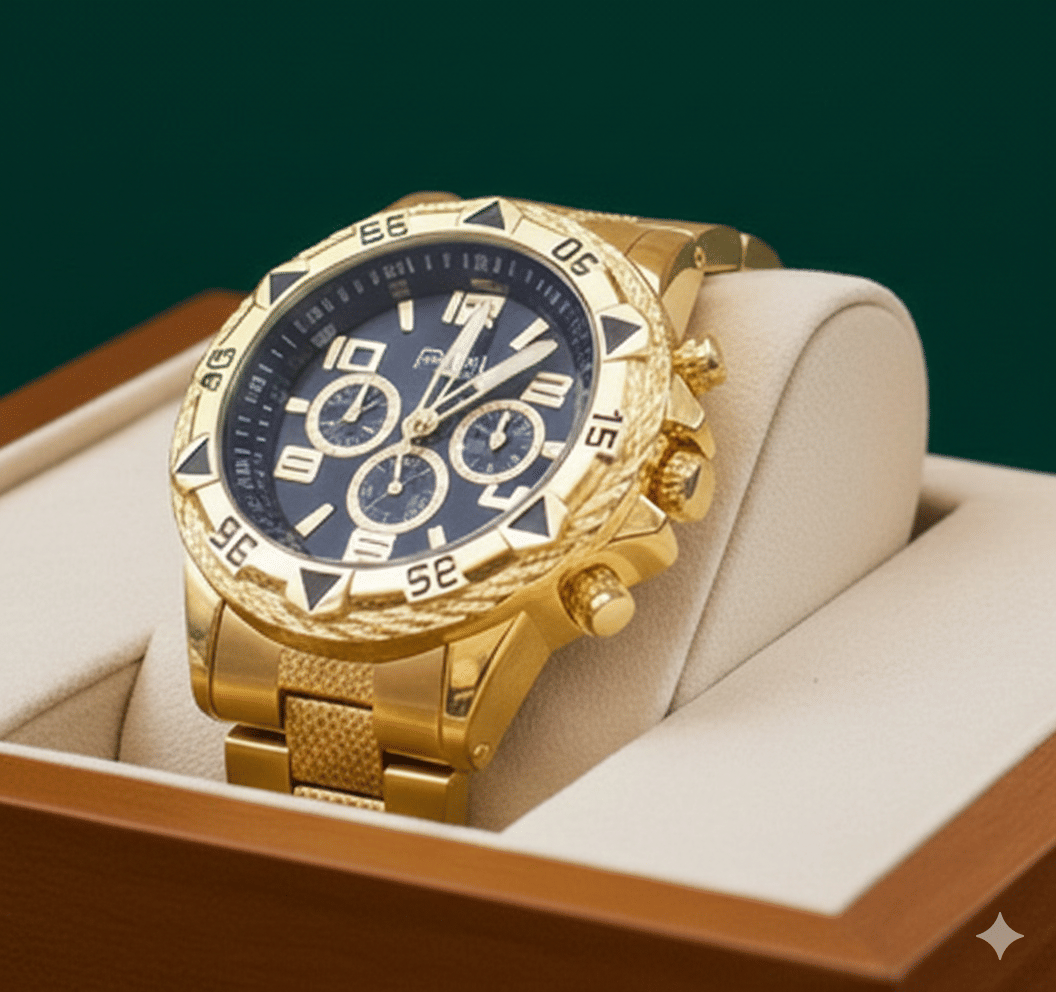 Fadiso Fashion Gold Stainless Steel Analog Men's Watch