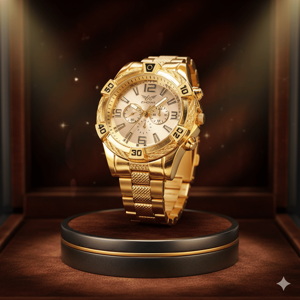 Fadiso Fashion Gold Stainless Steel Analog Men's Watch