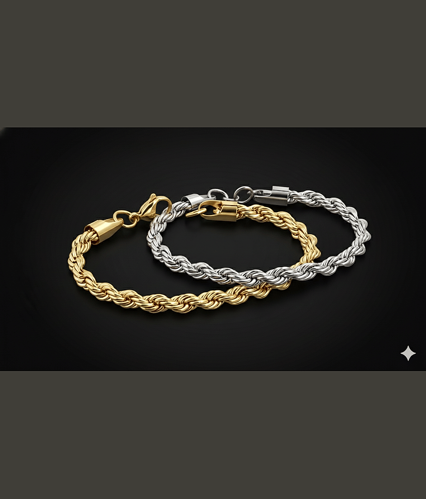 Fadiso Fashion Golden Bracelet ( Pack of 2 ) - Bangles & Bracelets | Buy online on ZillyBuy