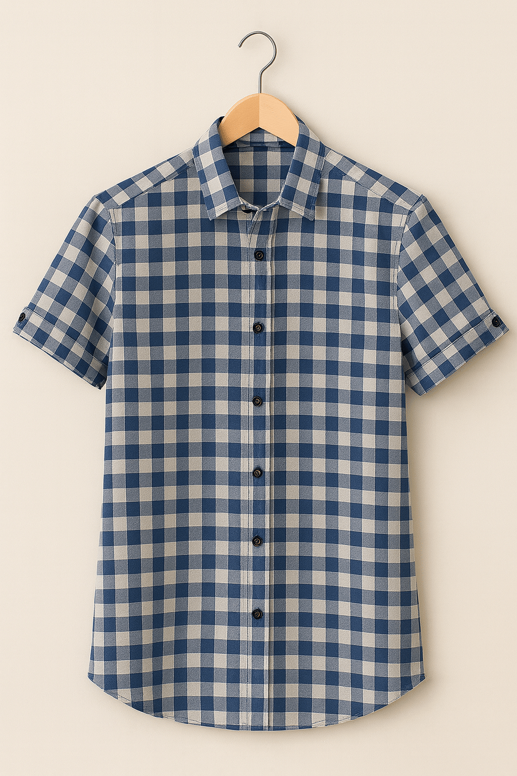 KITWELL Cotton Blend Regular Fit Checks Half Sleeves Men's Casual Shirt - Blue ( Pack of 1 )
