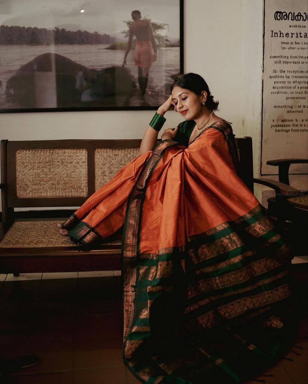 fab woven Art Silk Woven Design Banarasi saree With Unstitched Blouse Piece ( Orange ) - Sarees | Buy online on ZillyBuy