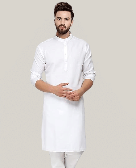 Balaji's Cotton Blend Plain Regular Kurta For Men ( White ) - Kurtas & Kurta Sets | Buy online on ZillyBuy