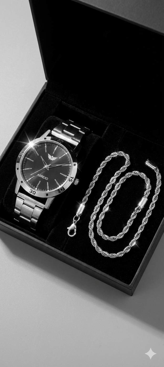 Fadiso Fashion Black Stainless Steel Analog Men's Watch