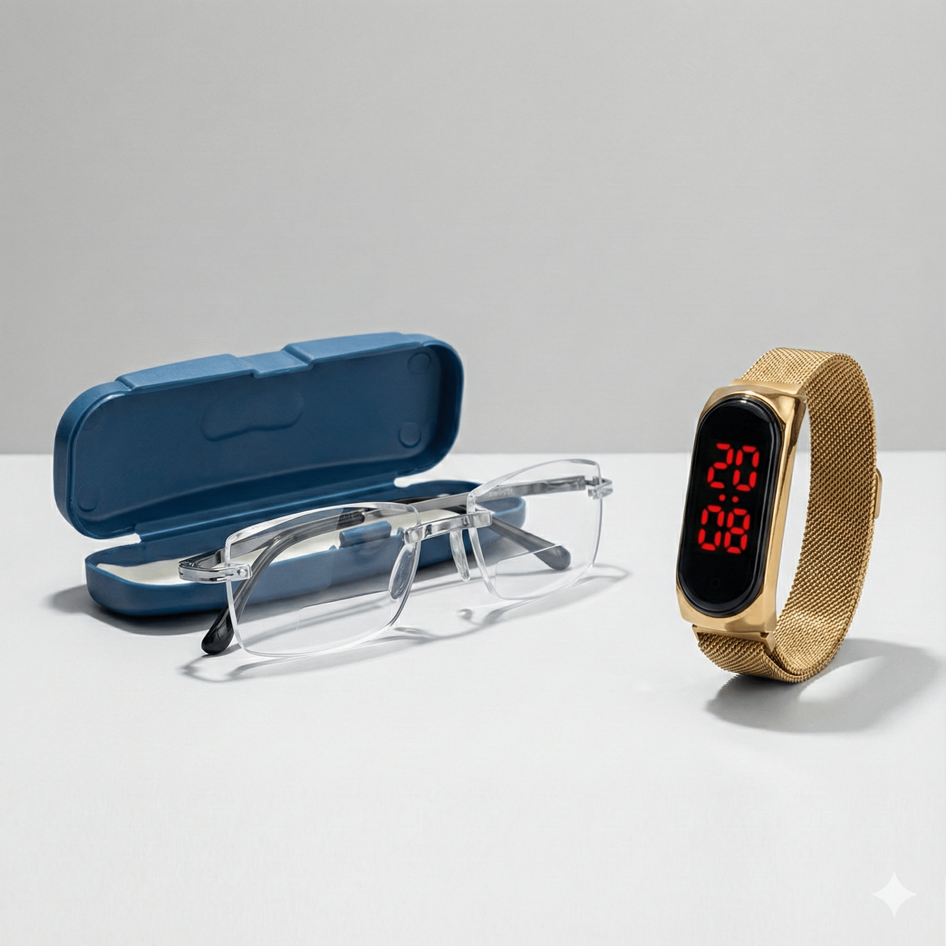 Fadiso Fashion Rectangle Rimless Reading Glasses