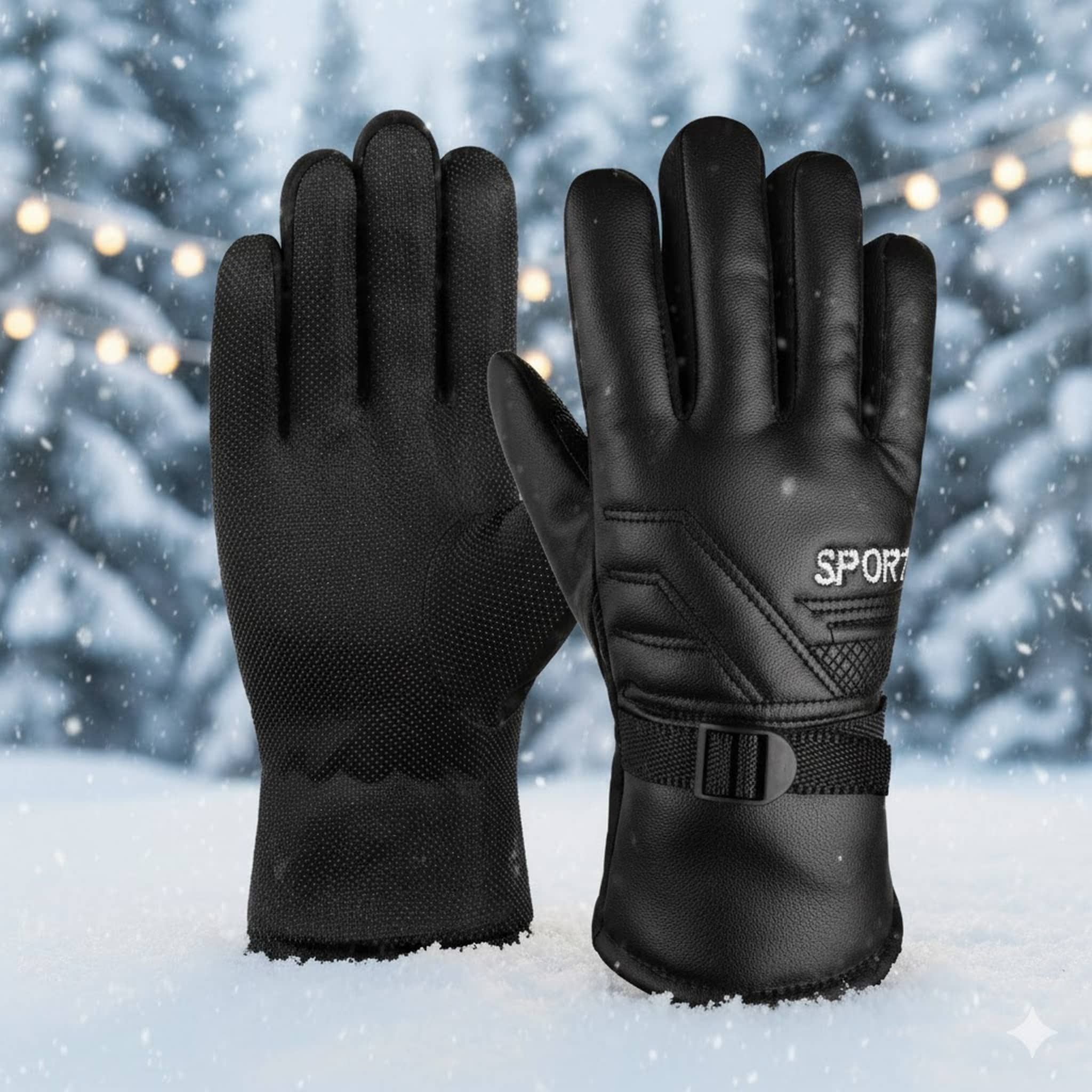Infispace Black Leather Men's Biker Gloves ( Pack of 1 ) - Jewellery Sets | Buy online on ZillyBuy