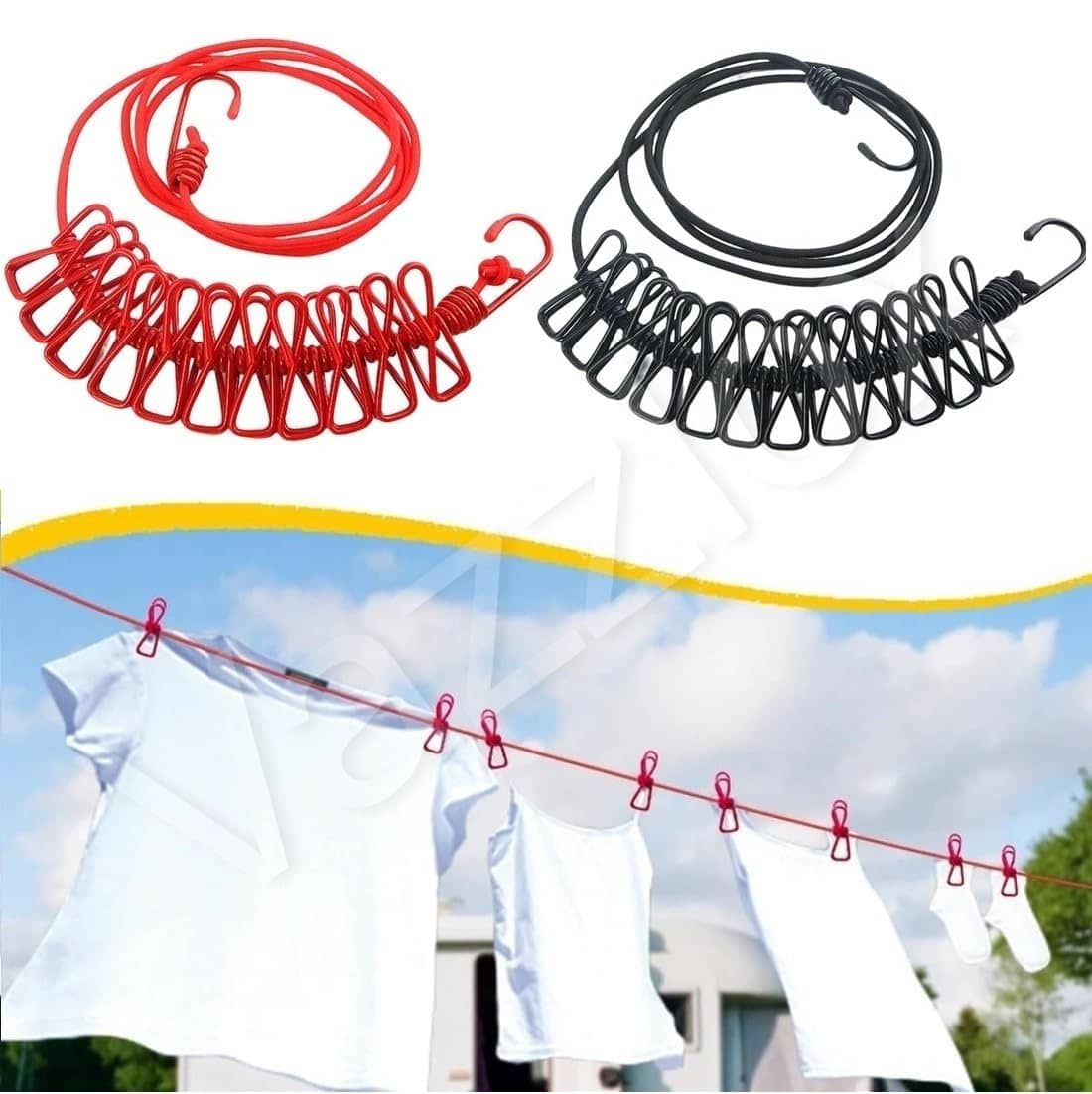 Cloth Rope Provision 12 Clip- Cloth Rope for Drying Clothes | Cloth Rope | clothrope with ...